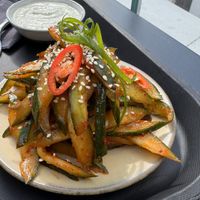 Spicy cucumber salad  at Bao Bun Latvia in Riga