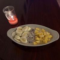 Black sticky rice with mango and banana   at Chakra  in New York City