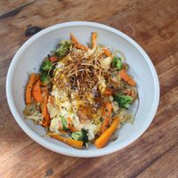 Delicious veggie bowl  at Casa del Tunel in Cartagena