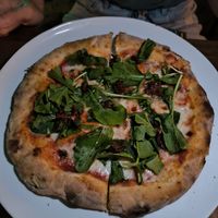 Pizza vegetariana at Casa del Tunel in Cartagena