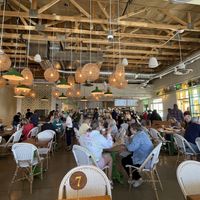 The inside is clean, light, and airy. Very comfortable.  at Flower Child in Tucson