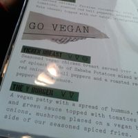 mini section of menu, but rest of menu also has well marked veggie and vegan and gluten free items at Sababa Restaurant and Lounge in Long Beach