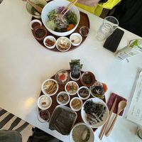 Bibimbap top left and 5 Grain Lotus Left bottom right 👌  at Jeju Mellow - 감미롭다제주 in Seogwipo
