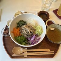 Vegan mushroom brown rice Bibimbap  at Jeju Mellow - 감미롭다제주 in Seogwipo