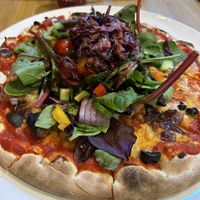 Vegan pizza 🍕   at Massa's Dessert Cafe in Chorley