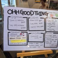 Current English drink menu at Cafe ohh good thing - 오굳띵 in Busan