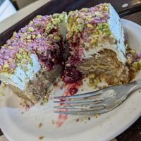 The inside cake with the berry jam at Cafe ohh good thing - 오굳띵 in Busan