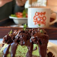 Choc Matcha cake at Cafe ohh good thing - 오굳띵 in Busan