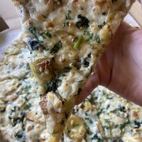 Mega Close-Up of Vegan Pizza of the Day 😋🌱  at Sliver Pizzeria - Broadway in Oakland