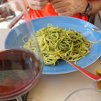 Spaghetti con pesto (vegetarian) at Pulcinella in St Veit An Der Glan