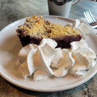 Vegan blueberry pie with whipped soy cream at Espresso House in Sandnes