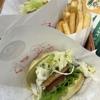 Panino con hamburger di soia  at Mos Burger - Kitahama in Osaka