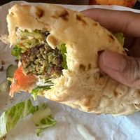 This here is a Chickpea Falafel Pita Bread Taco  at Shako Mako Grill in Glendale