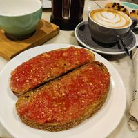 Tomato toast at Pionero Coffee Roasters in Oviedo