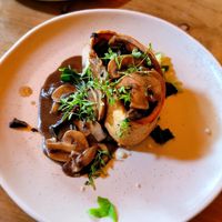 Mushroom and tarragon gateu at The Treehouse Restaurant in Alnwick
