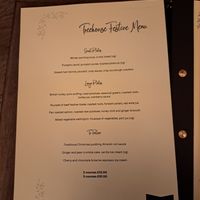 Menu Nov25 at The Treehouse Restaurant in Alnwick