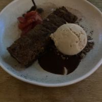 Banana and peanut butter desert  at The Treehouse Restaurant in Alnwick