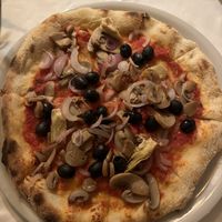 Veggie Pizza without cheese - sooo good!  at Le Repaire in La Digue