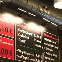 sausage options at Curry Co in Leipzig