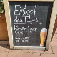 Soup of the day: vegan carrot-ginger at Reimanns Eck in Hannover