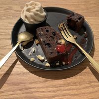 Chocolate cake with vegan ice cream   at Cosme Kitchen Adaptation - 渋谷ヒカリエ店  in Tokyo