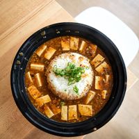 Vegan mapo tofu at Mak Mak Organic  in Oceanside