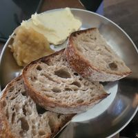 Bread with onion jam and butter at Lychees in Warsaw