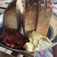 Bread with “butter” and jam  at Lychees in Warsaw