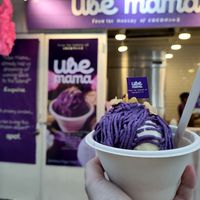 Ube and corn ice cream at Ube Mama in Boracay