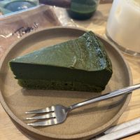 matcha cake  at Shark Coffee in Tokyo