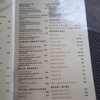 Menu at Café Mozart - Maybe closed in Kathmandu