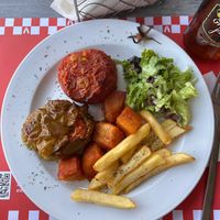 Stuffed tomato and pepper  at Porto Grill in Pireas