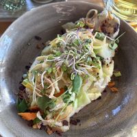 Blumekohlpüree mit Wurzelgemüse und Röstzwiebeln  at Zum Skipper in Sellin