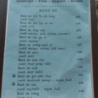 Menu at Bánh Mì Domik in Cat Ba