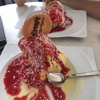 Veganes Spaghettieis at Eiscafe Da Marco in Nittenau