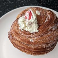 Strawberry pistachio cruffin (vegan) at Hyperion Coffee Co in Ann Arbor