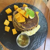 Pancakes (vegetarian).  at Real Coconut Kitchen in Tulum