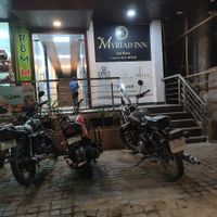 The entrance is a little bit hidden as the sign is small at The Vegan Room in Jaipur