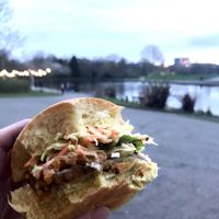 Oi oi oyster at Wylam Brewert Battle of the Burger  at Beanie Bun in Newcastle Upon Tyne