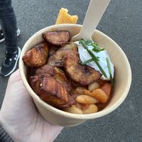 Bean stew with plantain   at Beanie Bun in Newcastle Upon Tyne