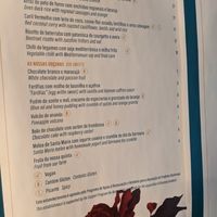 menu (vegan options labelled) at Magma in Sao Miguel