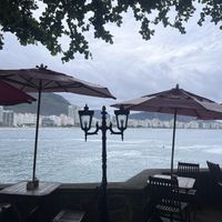 Outstanding view of Copacabana   at Café 18 do Forte in Rio De Janeiro