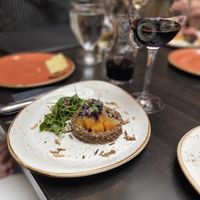 Mushroom tart with beets and apple “caviar"  at Hillside Winery & Bistro in Penticton