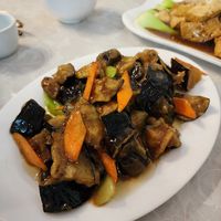 Eggplant with brown sauce at Barilla Dumplings 百味饺子酒楼 in Auckland