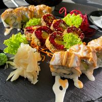 middle: MTK tempura roll; outside: Hokkaido roll at Monchi in Leipzig