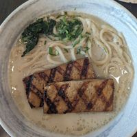 Yasai ramen with grilled tofu and thickest noodles at Okiboru in Atlanta