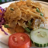 Drunken Noodles with tofu & Vegetables  at Green Elephants Thai Vegan in Watkins Glen