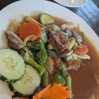 Stir fried veggies in ginger sauce at Green Elephants Thai Vegan in Watkins Glen