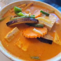 Thai red curry at Green Elephants Thai Vegan in Watkins Glen