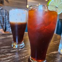 Thai lime tea and milk tea at Green Elephants Thai Vegan in Watkins Glen